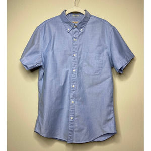J. Crew Slim Blue Cotton Short Sleeve Shirt Size M
